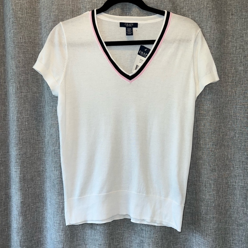 Chaps Short Sleeve knit  top NWT size Small